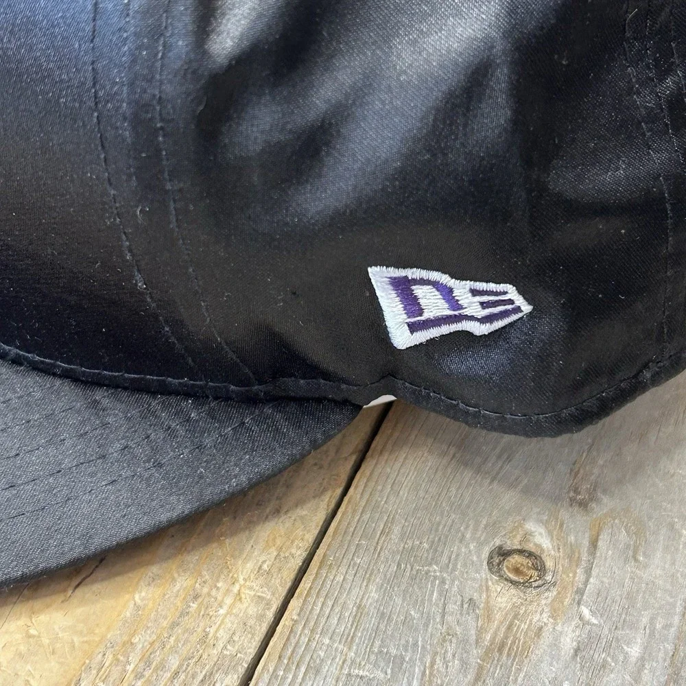New Era Fresh Rags Tampa Bay Devil Rays Satin 59FIFTY Fitted Hat 7 3/4 Black Pin